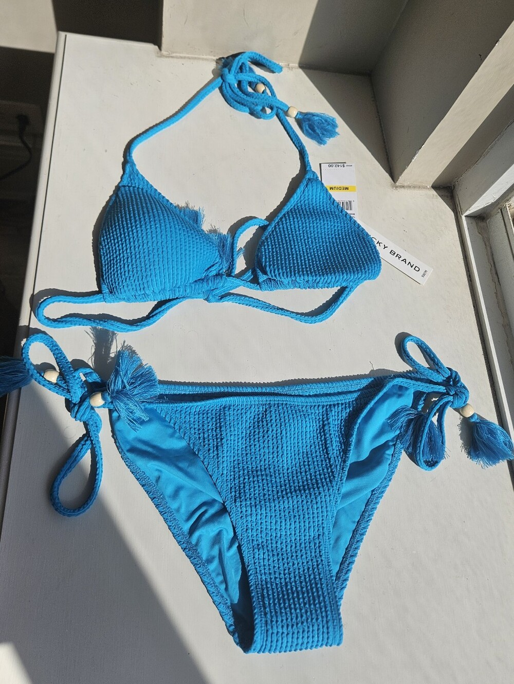NWT Lucky Brand Turquoise Bikini Set - Size Medium